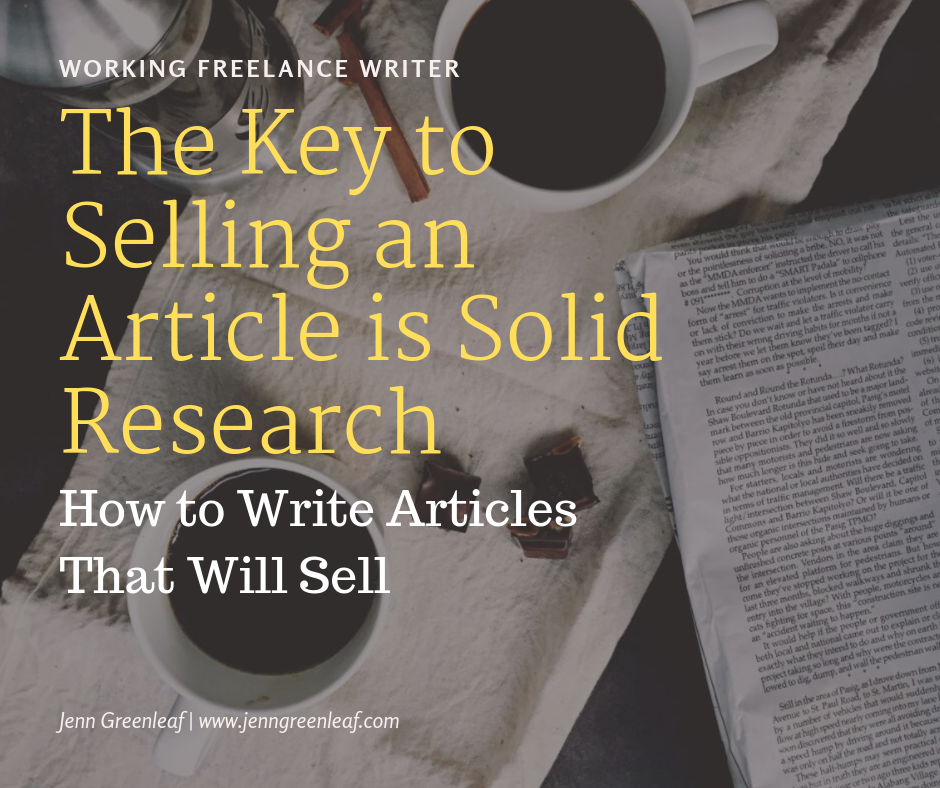 The Key to Selling an Article is Solid Research